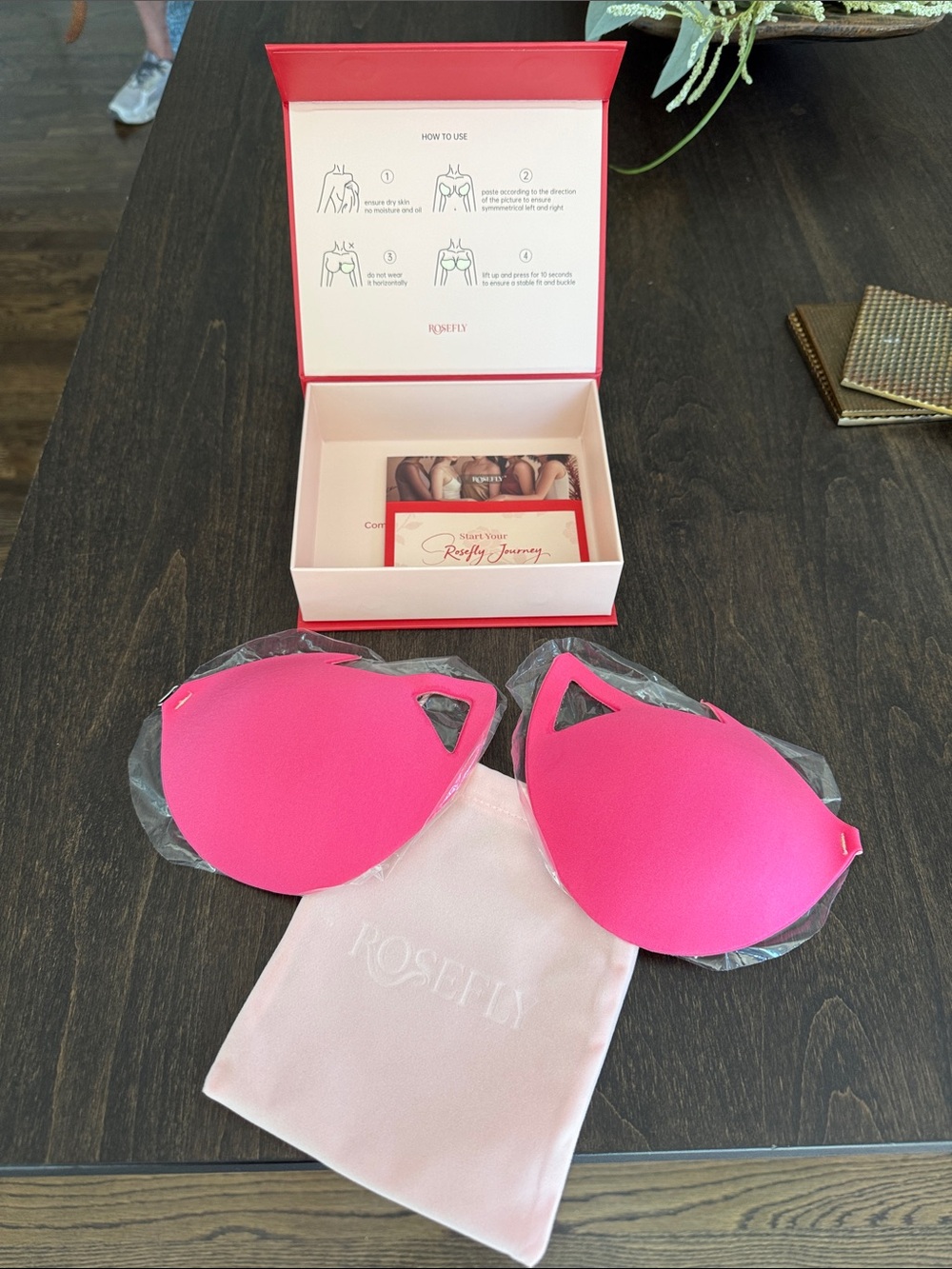 Rosefly Hot Pink Adhesive Strapless Silicone Bra, size B